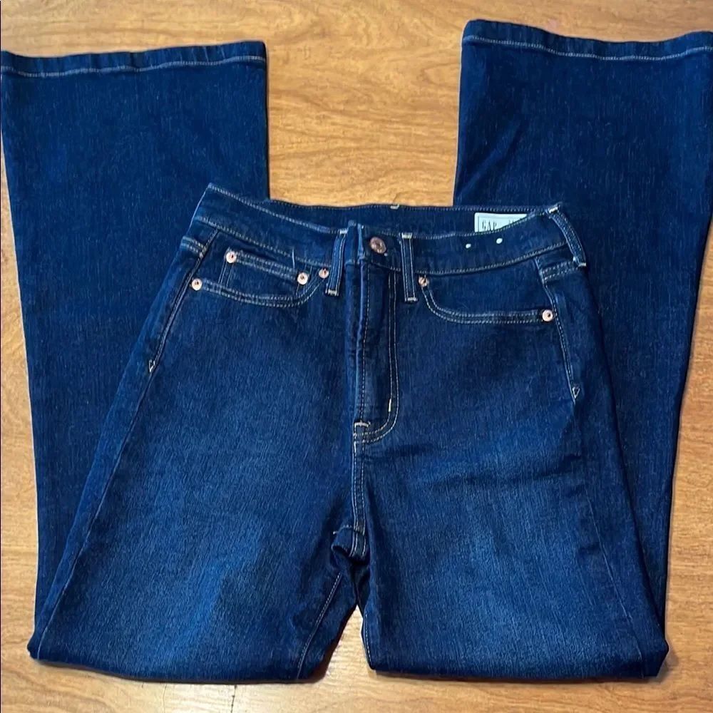 GAP 70’s Flare High Rise Jeans with Classic Indigo Wash